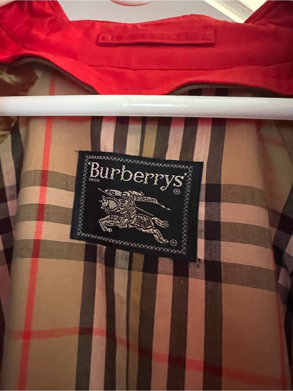 Burberry Red Double-Breasted Trench Coat - Picture 2 of 7